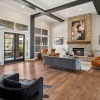 lounge area with modern decor and ample seating